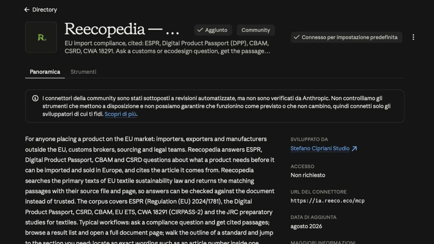 Onze tool Reecopedia staat nu ook vermeld in de Anthropic-directory